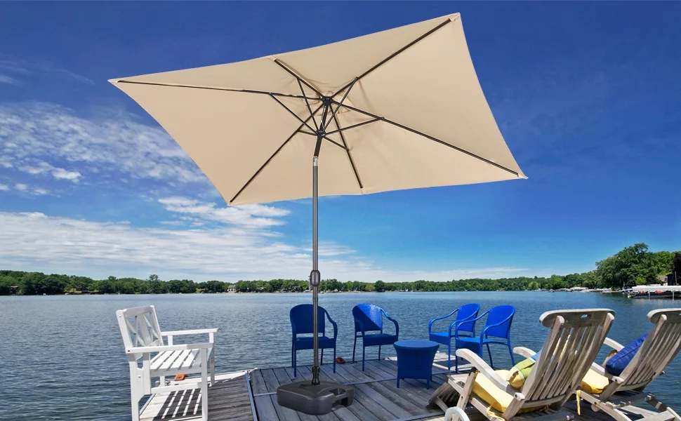 SMILE MART 6.5 x 10 FT Patio Umbrella with 18