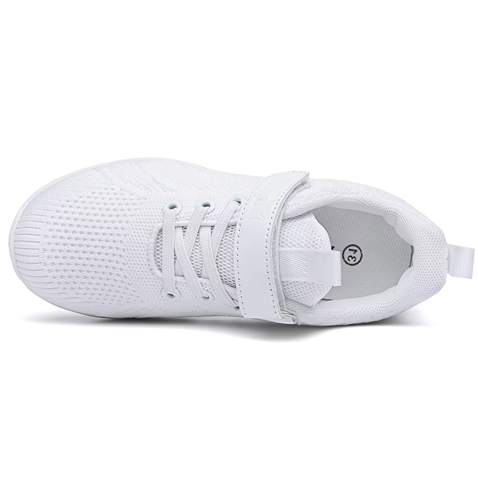 DADAWEN Girls Wihte Cheerleading Shoes Dance Fitness Training Athletic Cheer Sneakers for 13 Little Kid