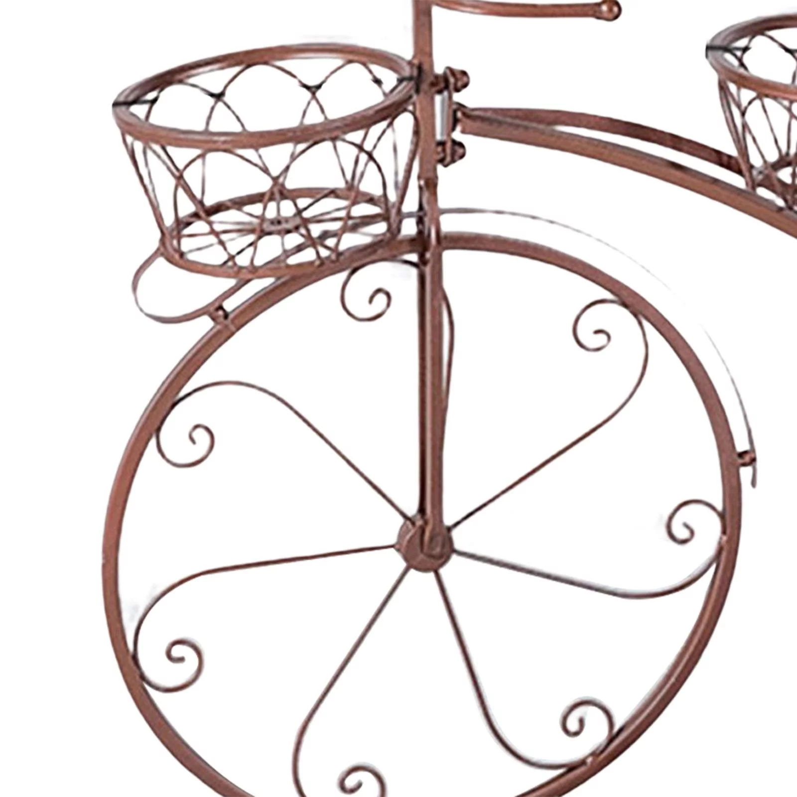 European Style Flower Rack, Cart Holder, Bookshelf Flower Pot Multipurpose Plant Stand for Patio Balcony Fence Home Decoration Copper