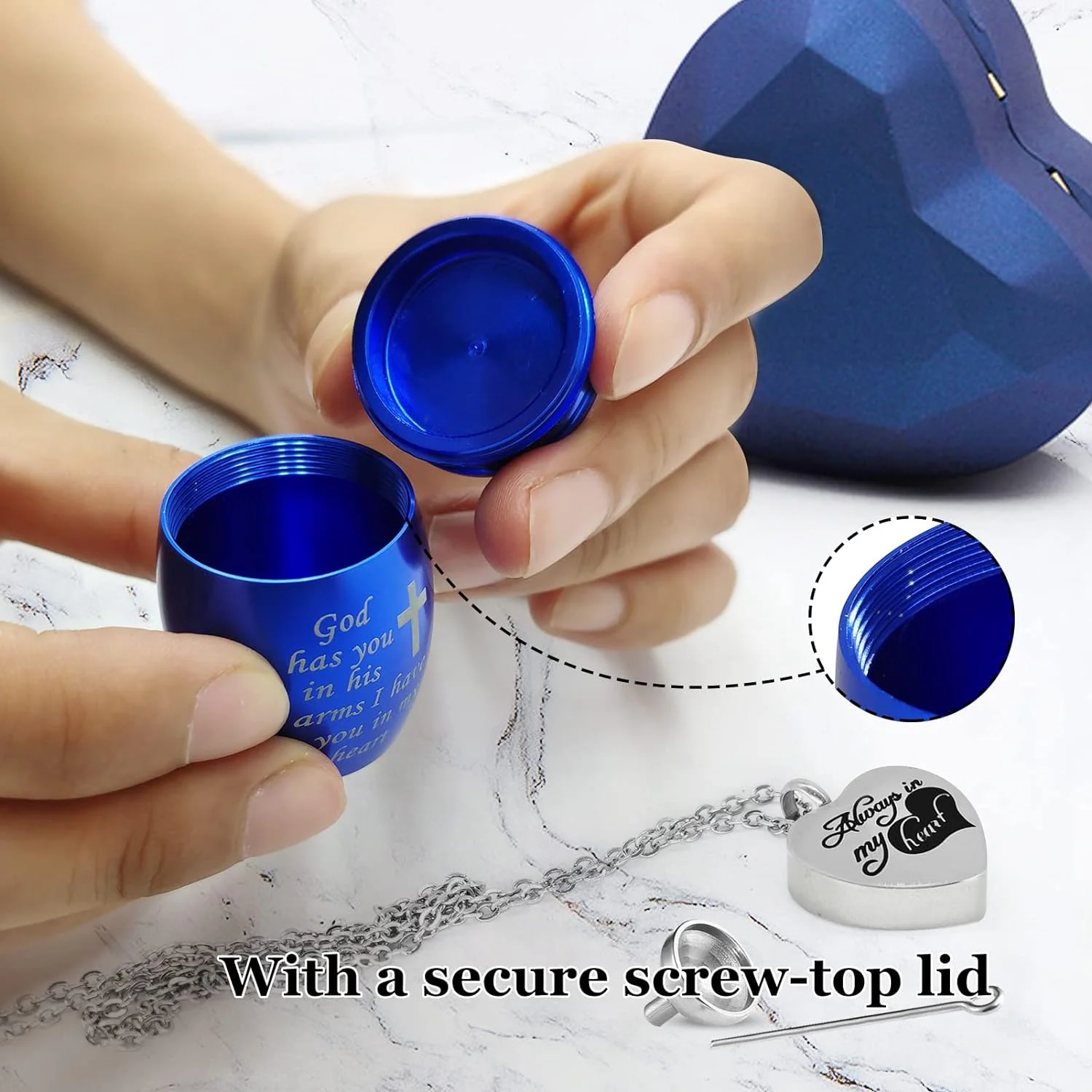 Small Cremation Urns for Human Ashes, Mini Keepsake Baby Earns Pet Urn Blue Memorial Gifts for Ashes