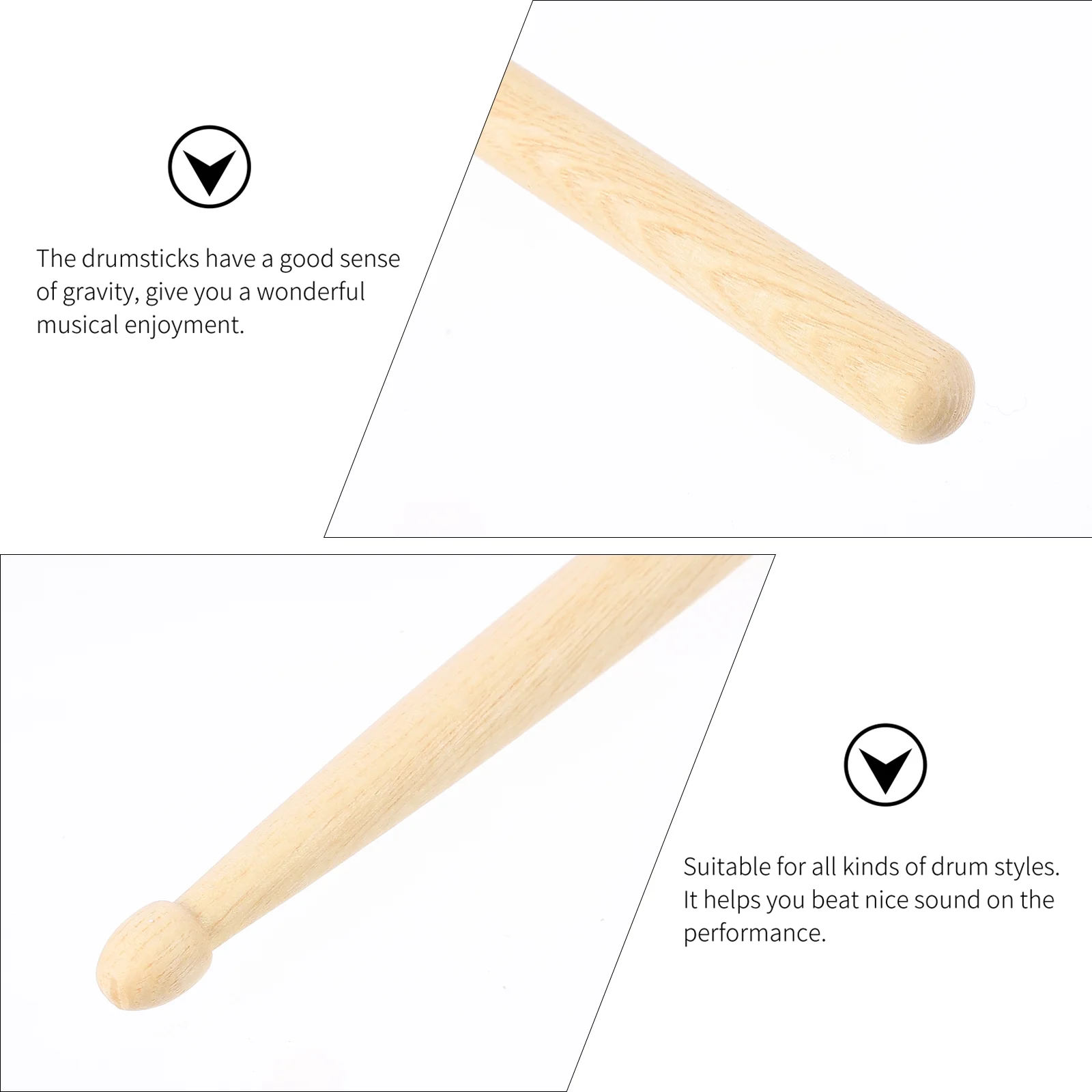 1 Pair of 7A Musical Instrument Walnut Wood Drum Sticks Professional Drumsticks