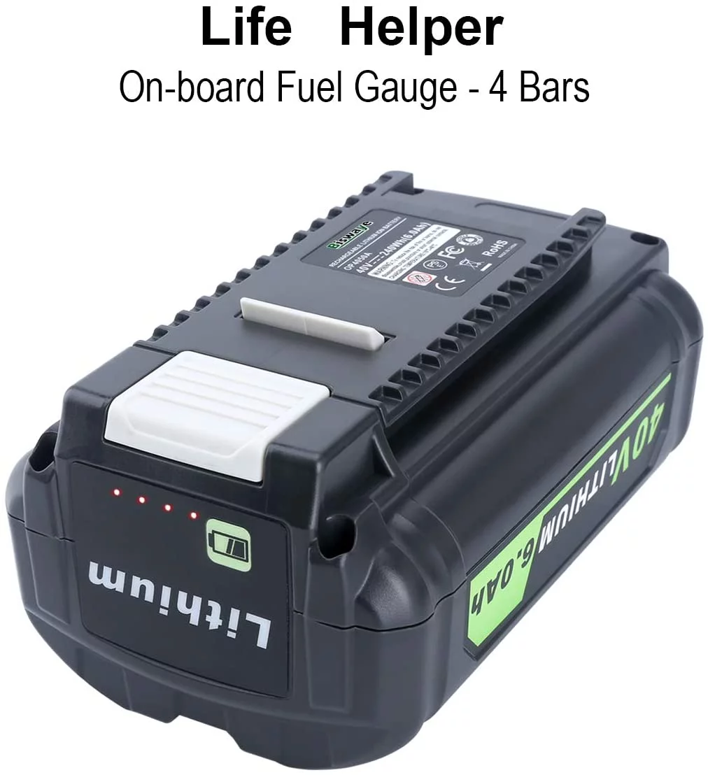 40V 6Ah Lithium Battery Replacement for Ryobi 40V Battery OP4040 OP40601 OP4026 OP40261 OP40401 OP40501 OP4015 OP40602 OP40404 OP40603 Compatible with Ryobi 40V Cordless Power Tools