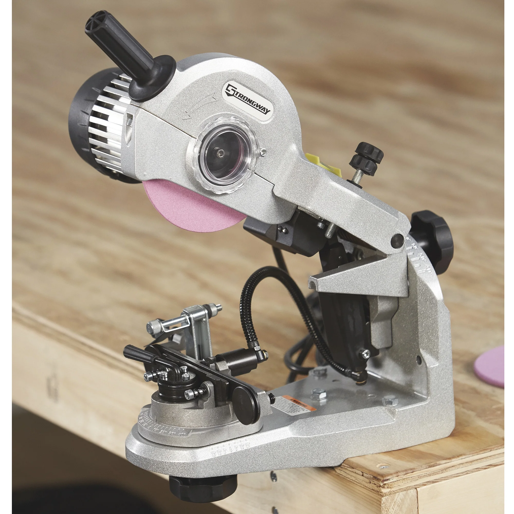 Strongway Electric Chainsaw Sharpener with Hydraulic Assist, 120V, 1/4in. to 3/4in. Pitch, 3,400 RPM