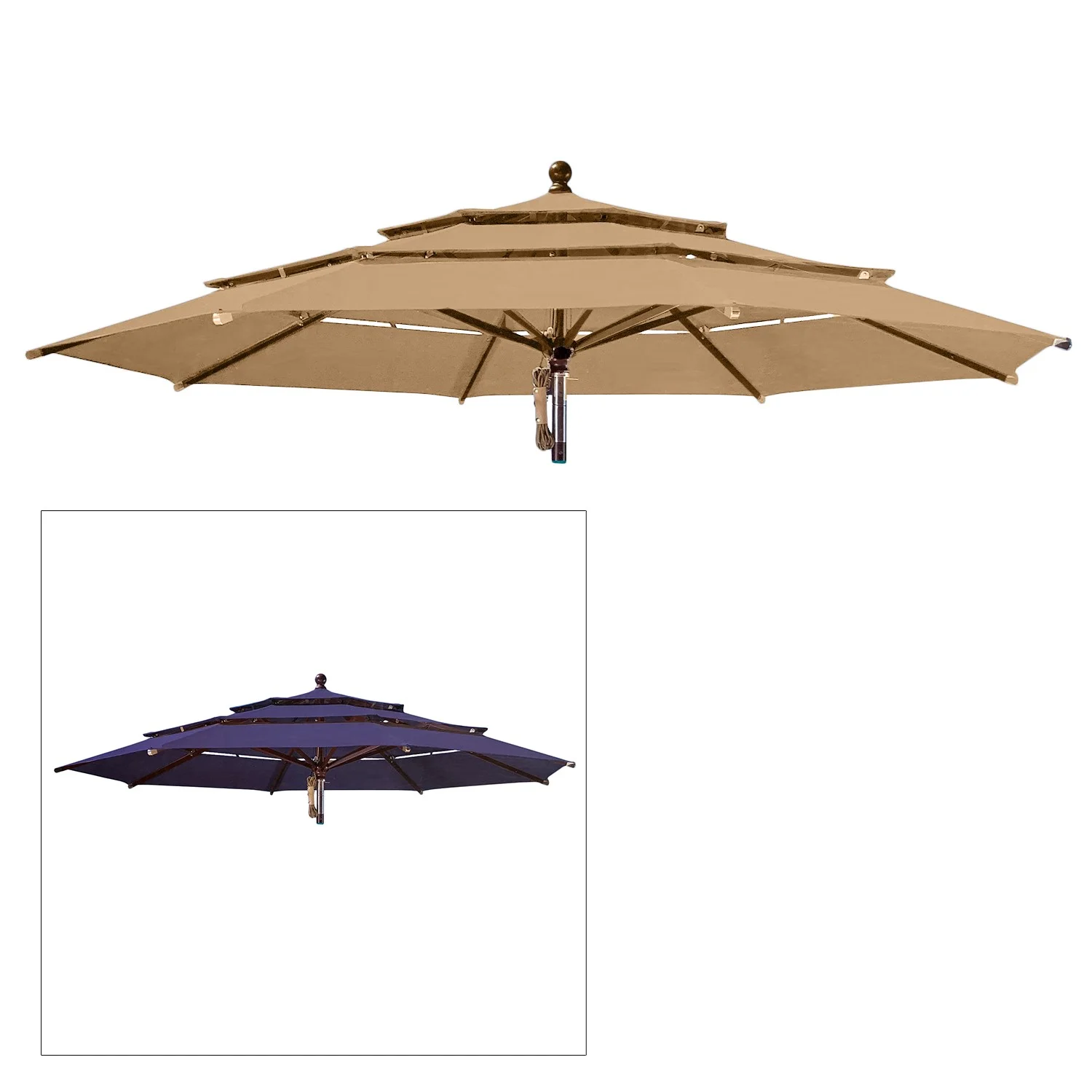 Garden Winds Replacement Canopy Top Cover for Item 1900786 Triple Tier Umbrella - RipLock 500