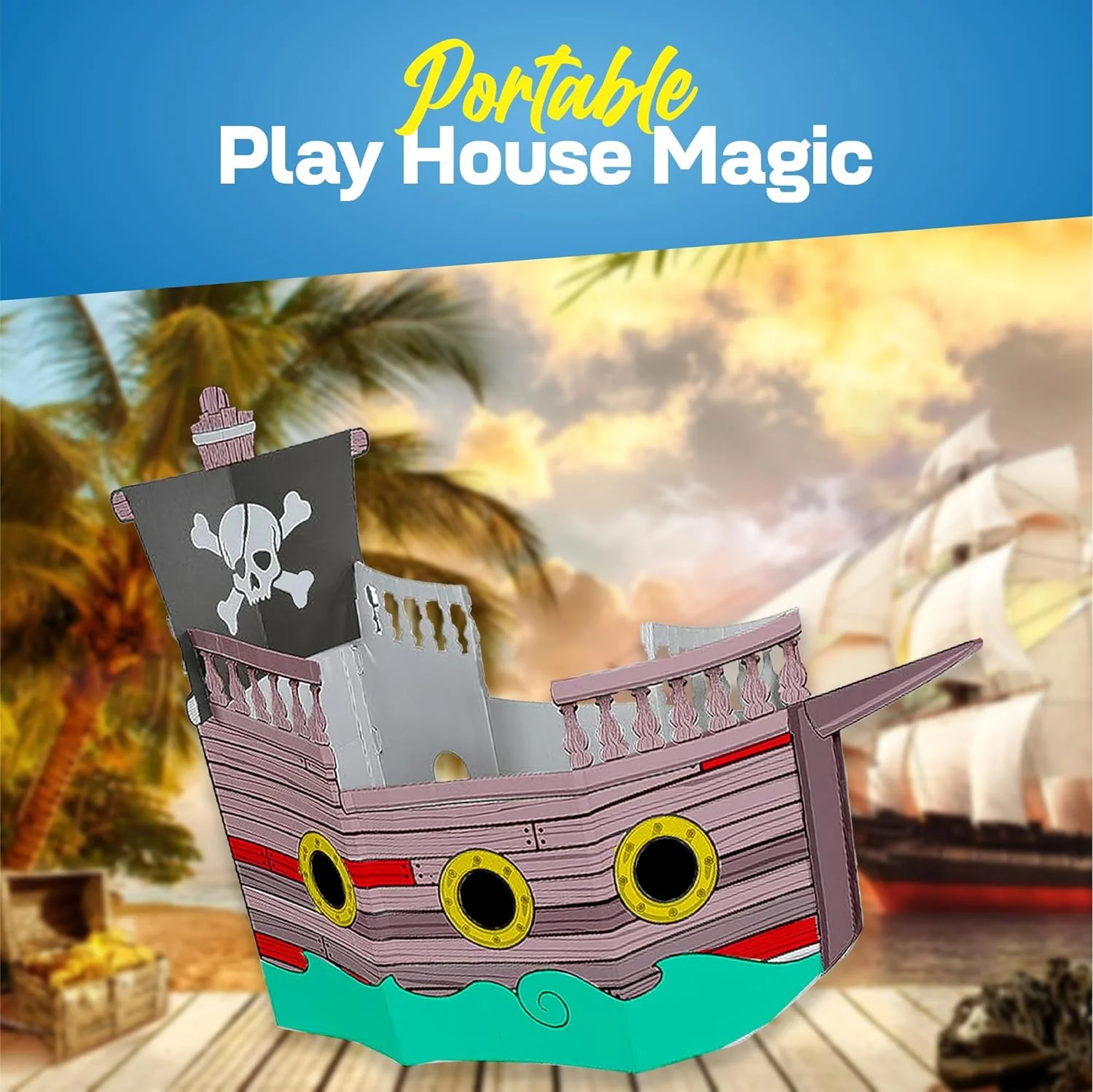 Color Your Own Pirate Ship Playhouse - Craft Kits - 1 Piece
