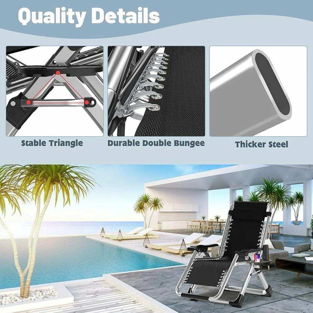 Zero Gravity Chair Folding Recliner Patio Lounge Beach Lawn pool Chair Outdoor