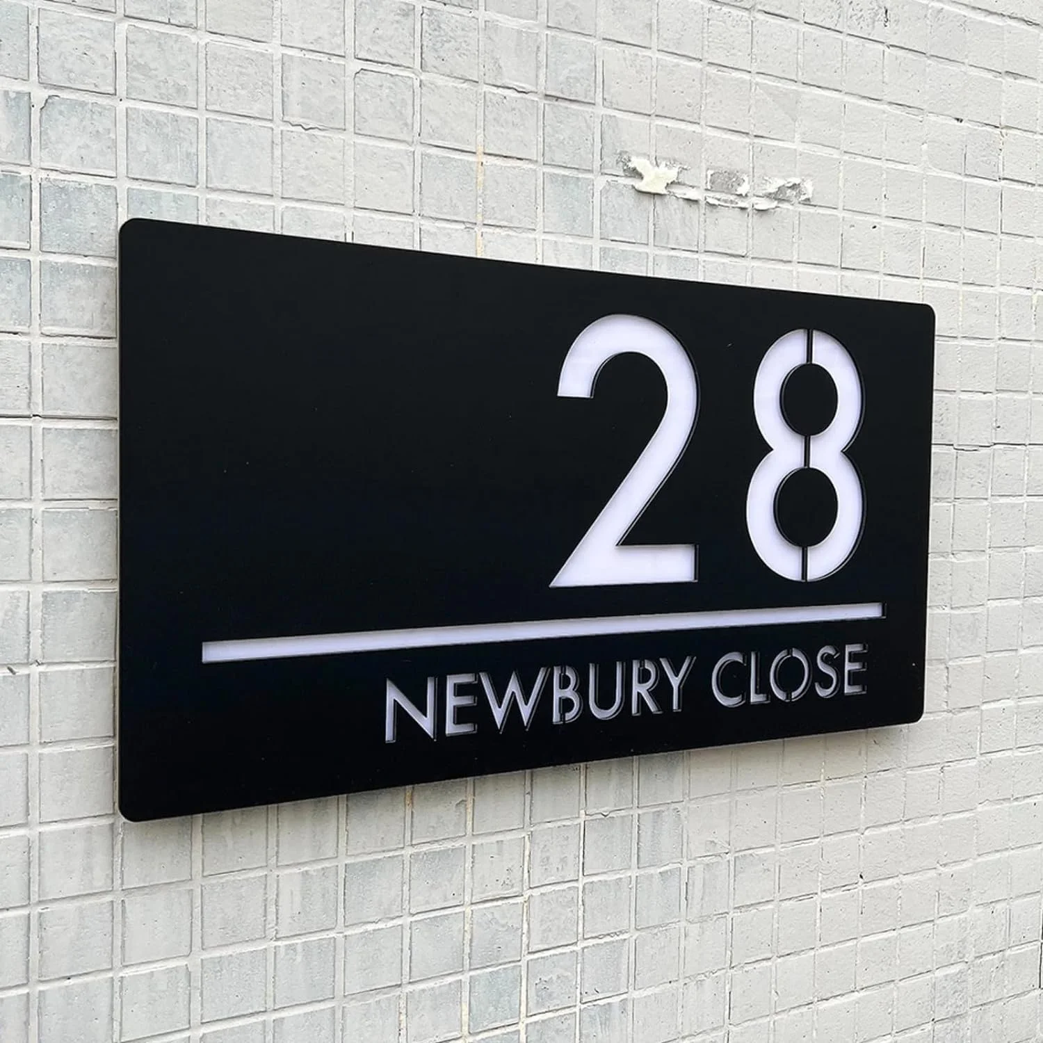 Customized Sign Outdoor House Numbers Plate Personalized House Number Plaque Modern Acrylic Laser Cut 3d Home Number Address Plaques with Street Name for House
