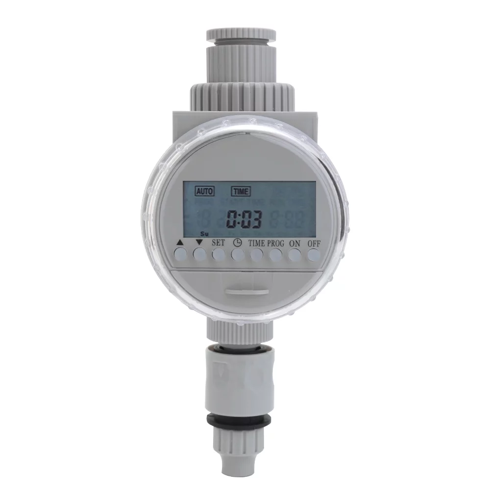 White Solar LCD Screen Garden Irrigation Control Auto Water Saving Irrigation Controller Digital Watering Timer