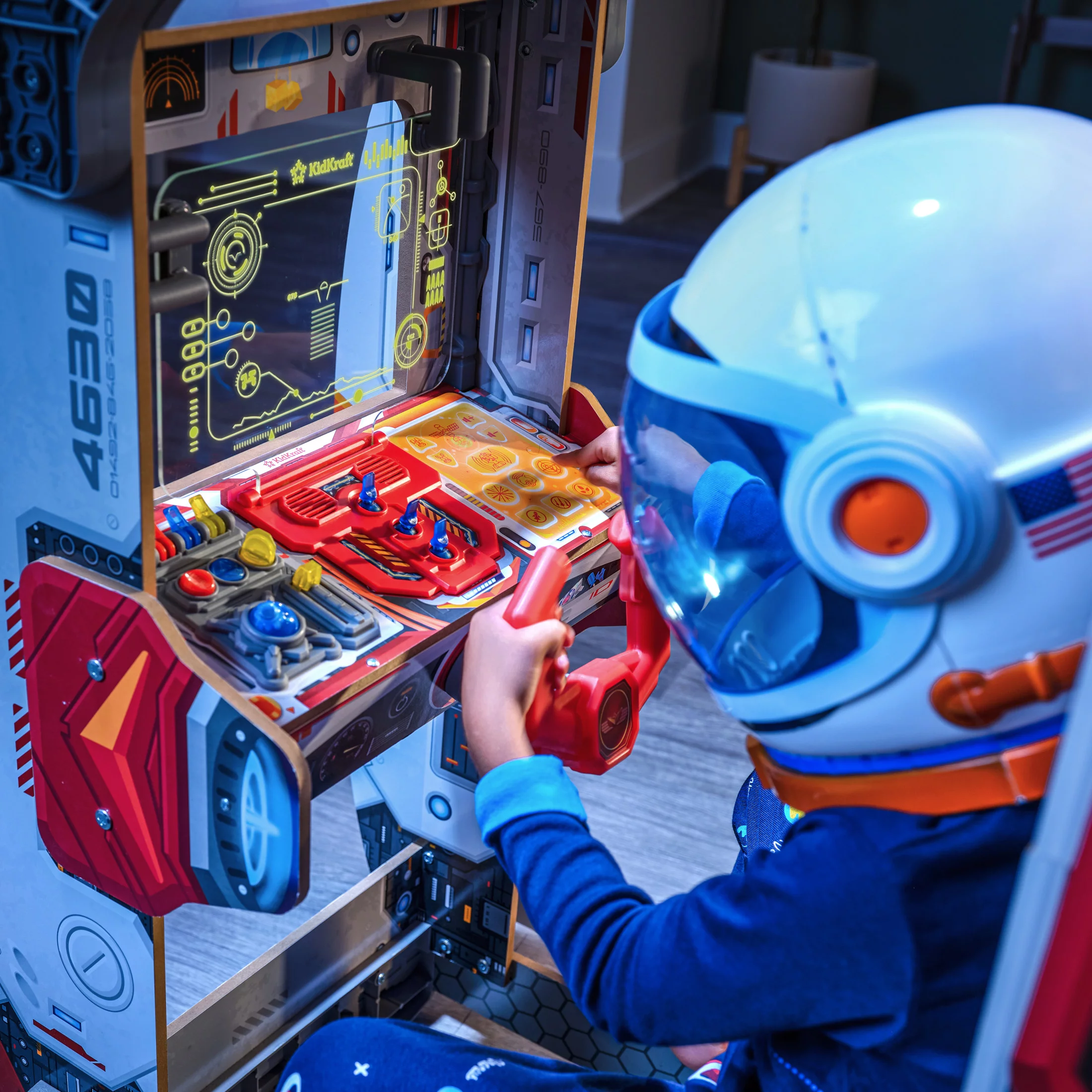 Ultimate Spaceship Wooden Pretend Play Set, Lights, Sounds & Space Projector – Ages 4+