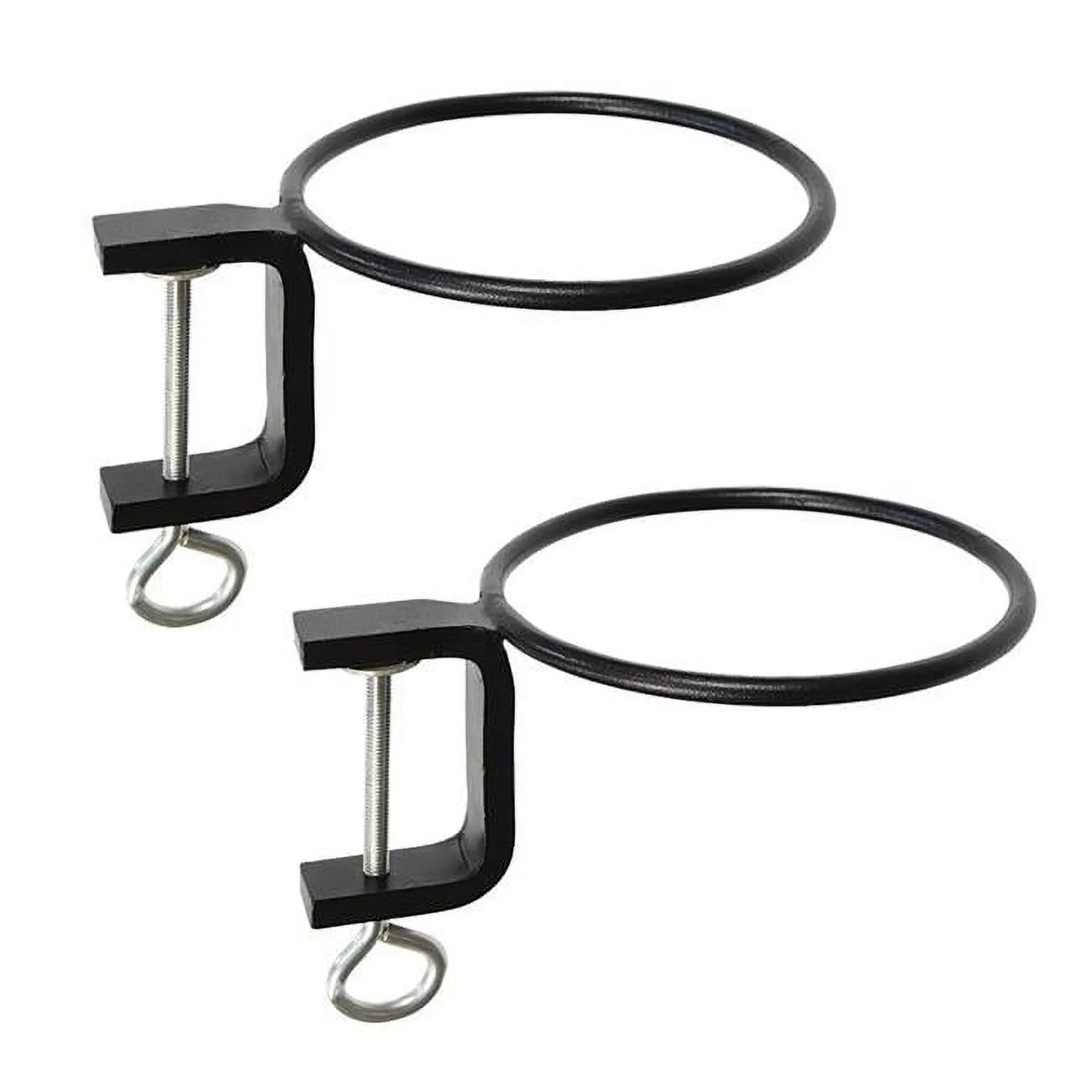 6 in. Clamp-on Flower Pot Ring, Black - Pack of 2