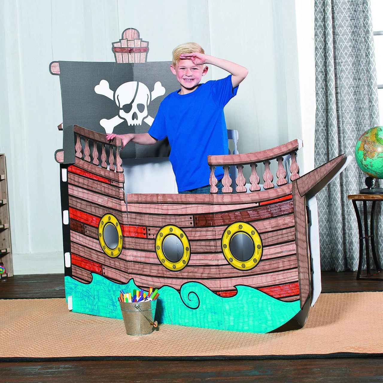 Color Your Own Pirate Ship Playhouse - Craft Kits - 1 Piece