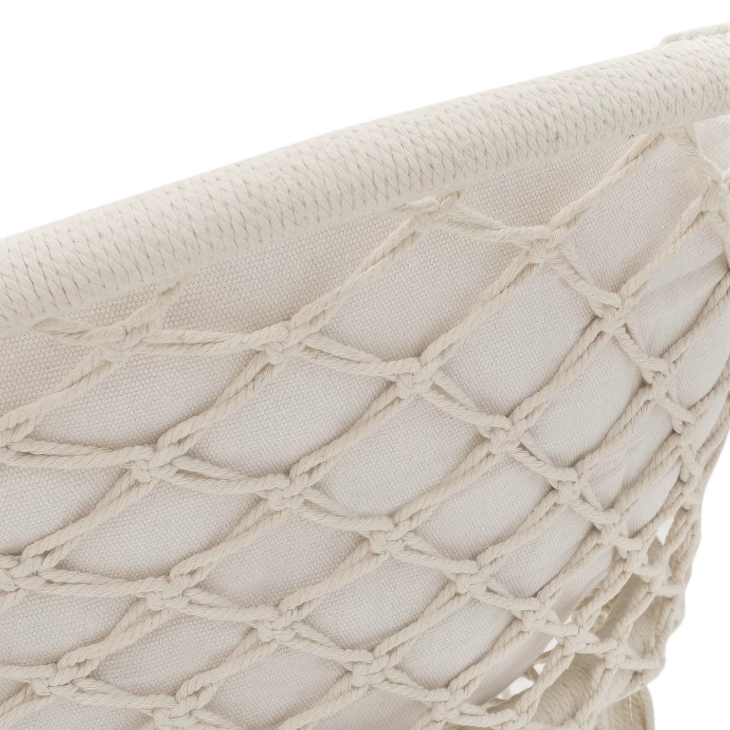 Magshion Hammock Chair Macrame Swing Chair with Cushion, 350lbs Weight Capacity, Hanging Chair Cotton Rope Hammock Chair Swing for Indoor and Outdoor Use, White
