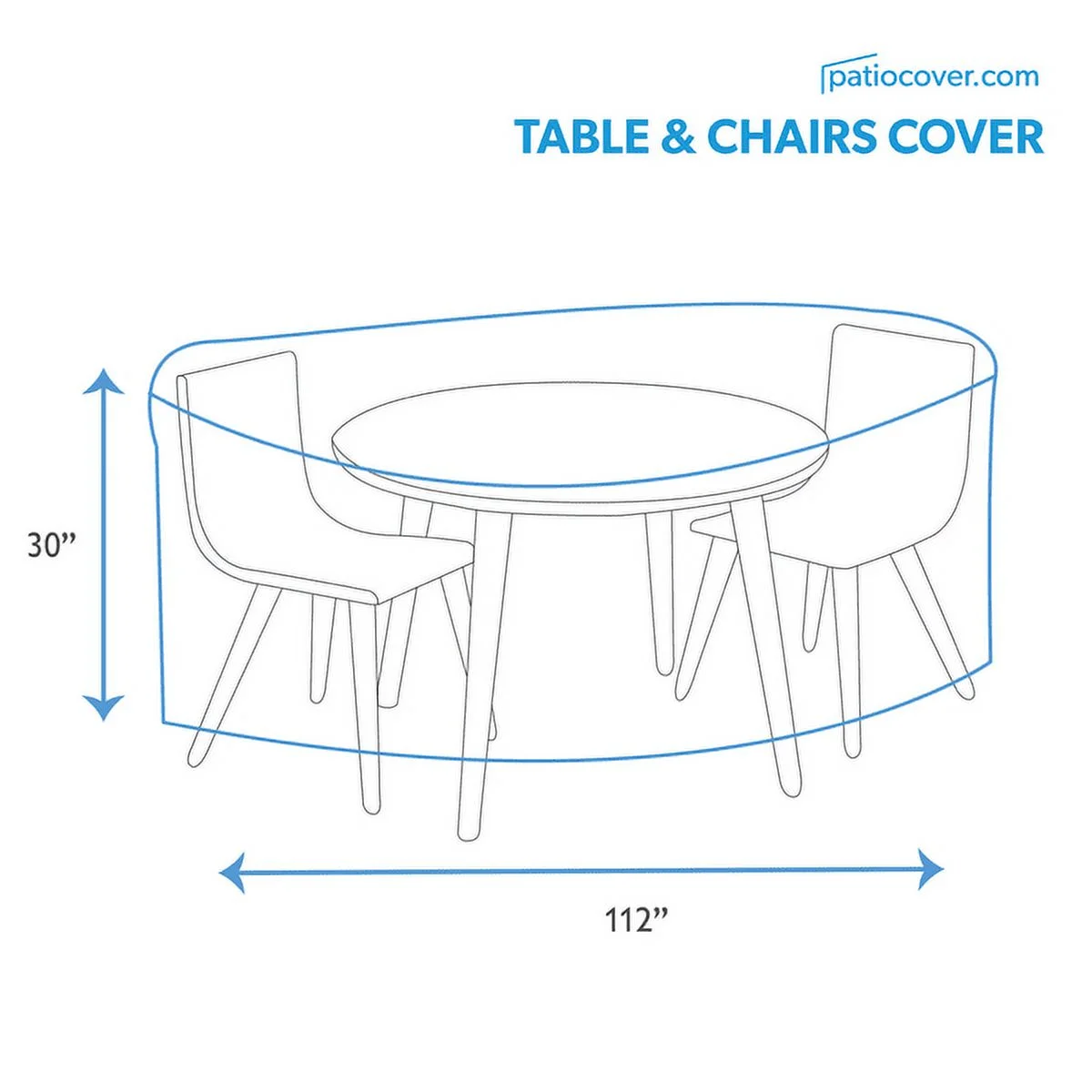 Patio Extra Large Waterproof Round Table & Chair Cover - Outdoor Patio Table Chair Combo Washable - Heavy Duty Furniture 112 Inch Combo Cover