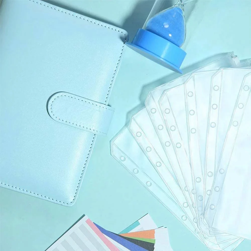 Giugt A6 Notebook Binder Budget Planner Organizer Cover Pockets Cash Wallet PU Leather