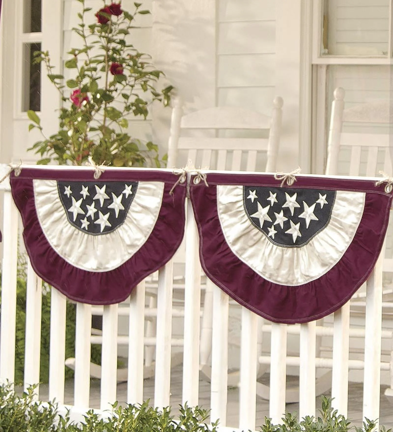 Plow & Hearth Small Half-Round Americana Flag Bunting 30
