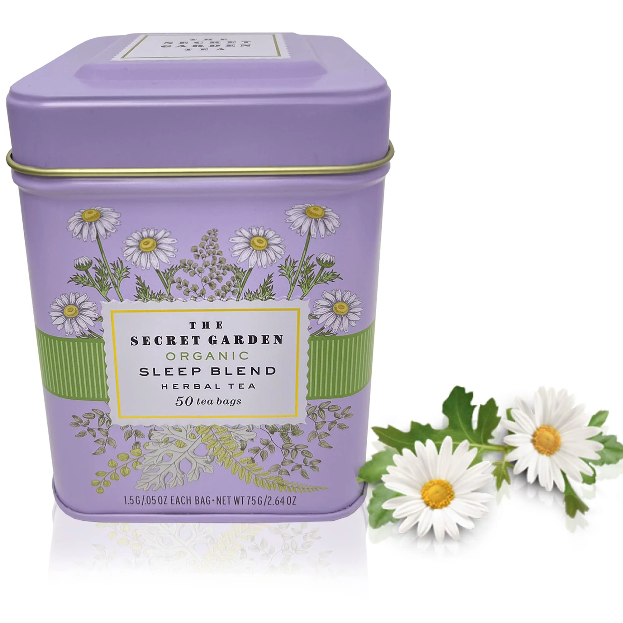 Secret Garden Organic Sleep Blend Herbal Tea - 50 Packets - Natural Chamomile, Peppermint, Fennel And Tulsi Teabags - USDA Certified 100% Organic and Non-GMO - Decaffeinated
