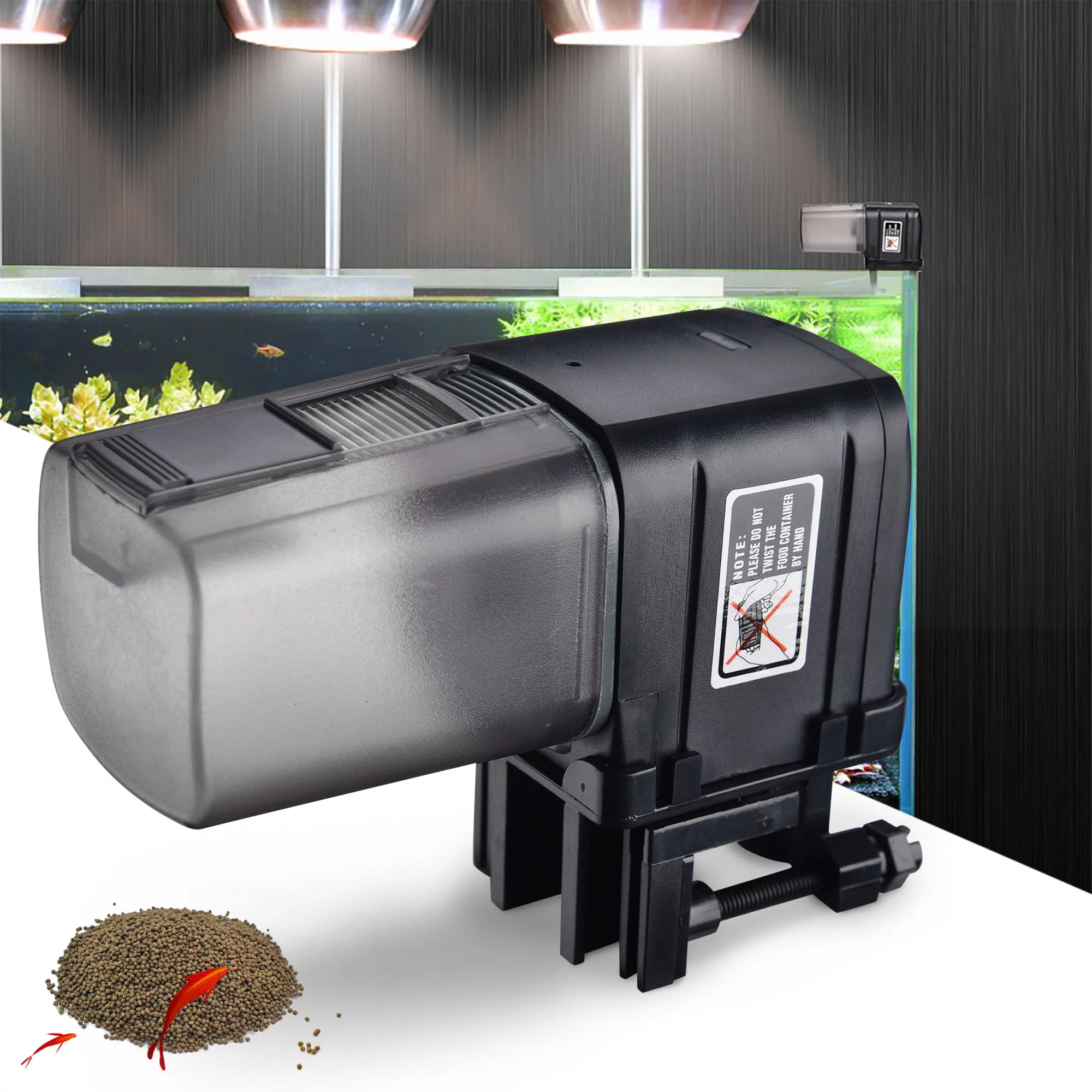 AquaBasik Wi-Fi Automatic Fish Feeder Aquarium Tank Food Dispenser w/ Vacation Timer Compatible with Alexa & Google