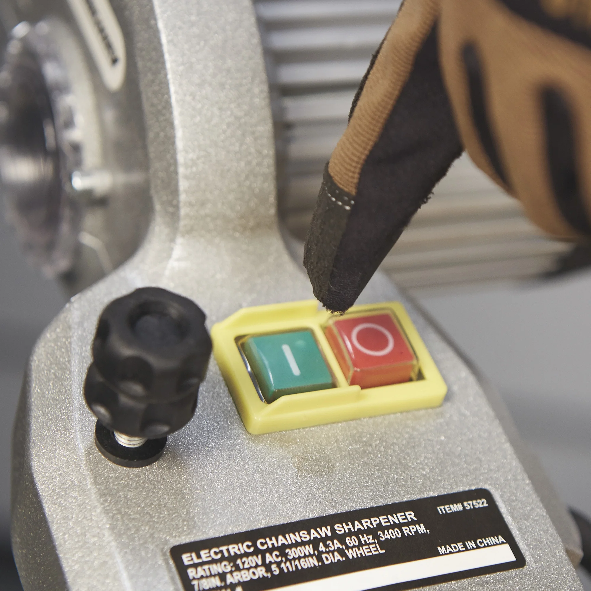 Strongway Electric Chainsaw Sharpener with Hydraulic Assist, 120V, 1/4in. to 3/4in. Pitch, 3,400 RPM