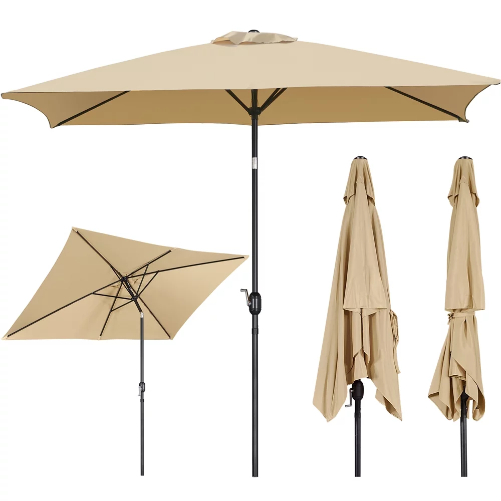 SMILE MART 6.5 x 10 FT Patio Umbrella with 18
