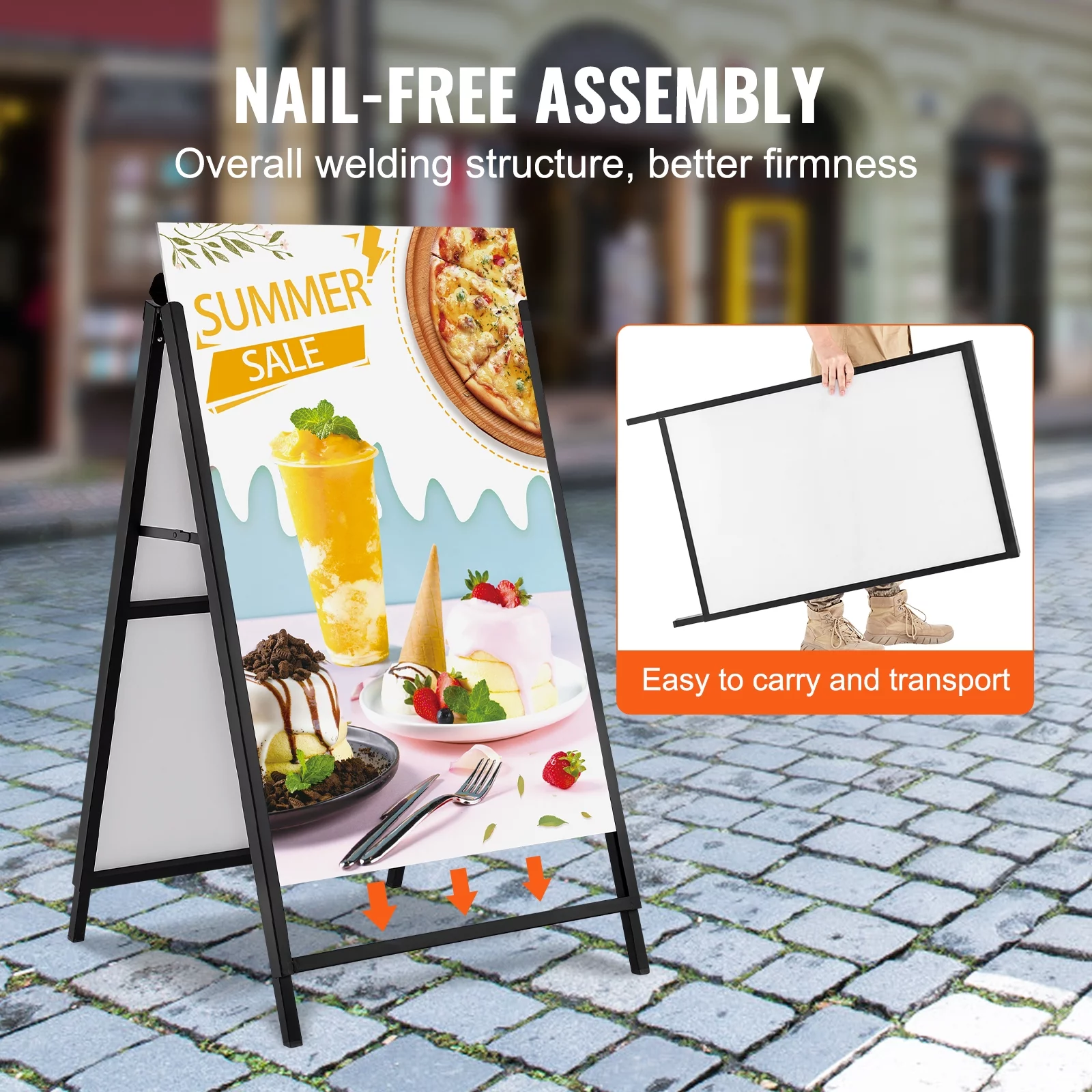 SKYSHALO Outdoor A-Frame Sidewalk Sign 24x36 inch Sandwich Board Signs