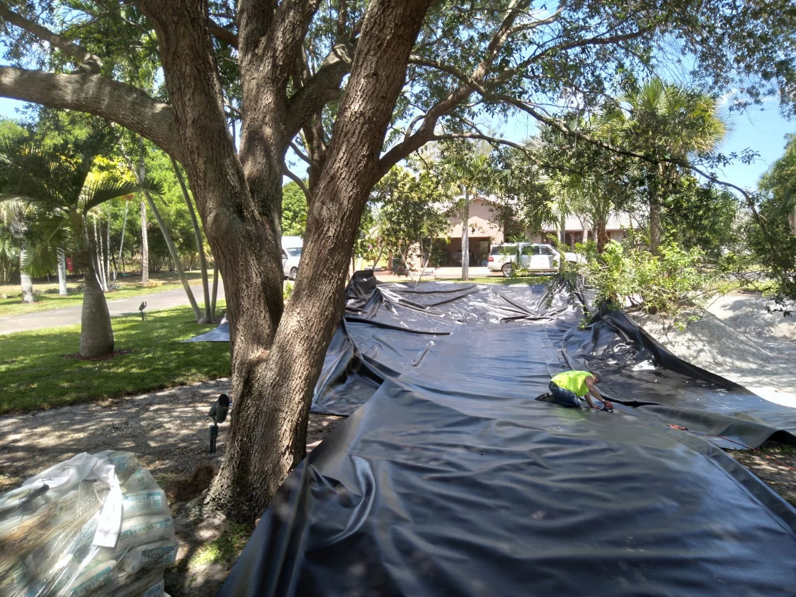 36x55 Pond liner, Tarp, geofiber, 40 Year membrane