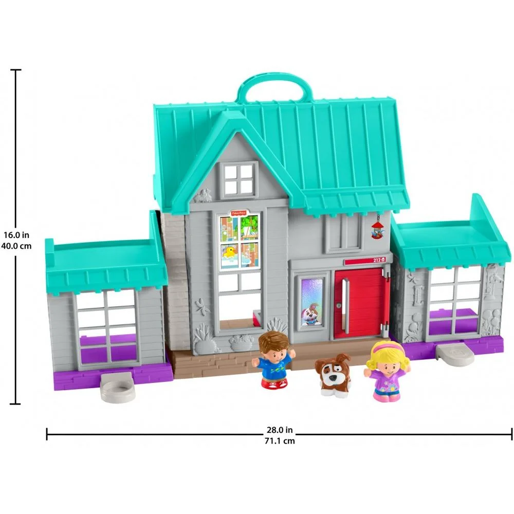 Fisher-Price Little People Toddler Playhouse, Big Helpers Home Electronic Playset, 7 Play Pieces