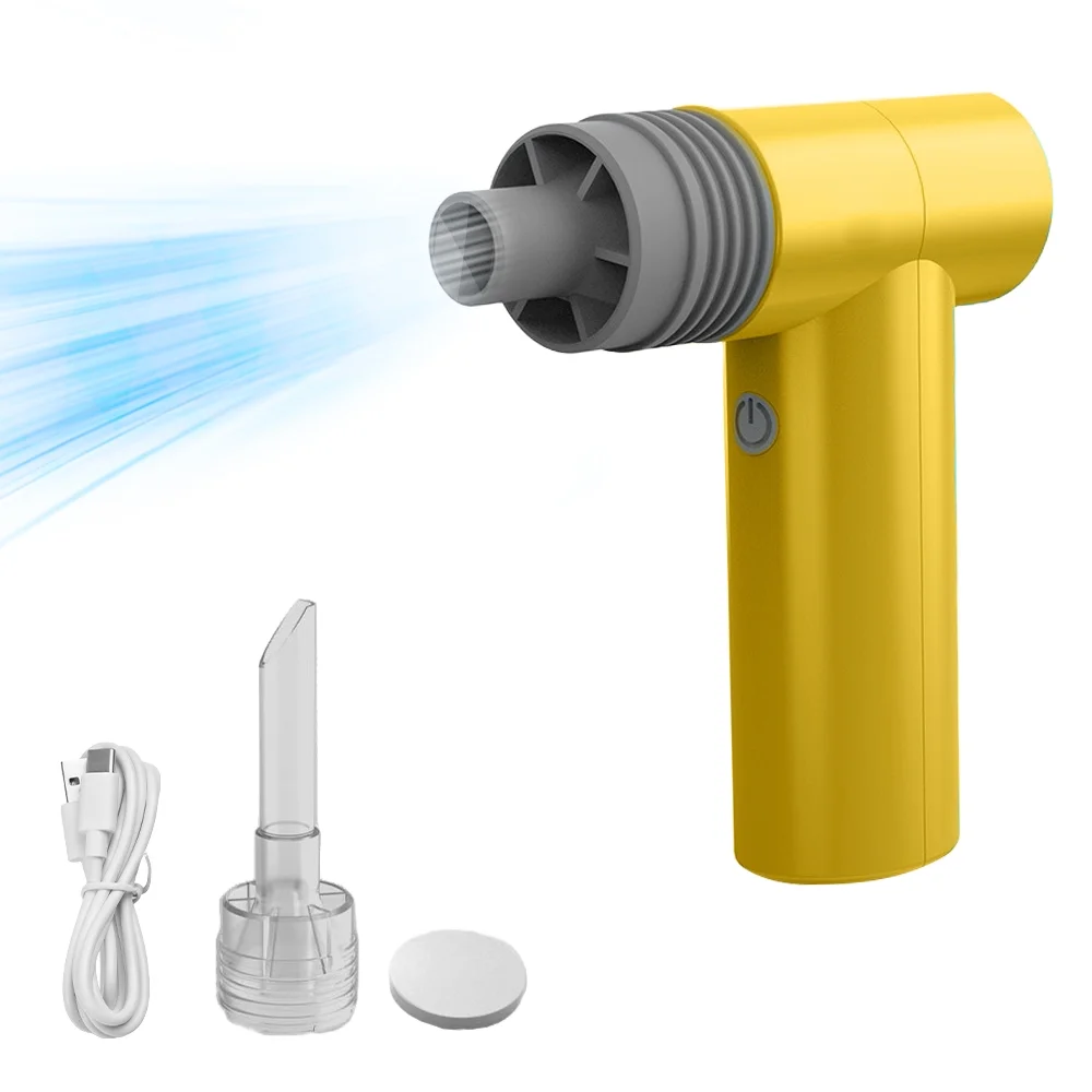 Electric Air Duster,100000rpm Turbo Fan Portable Handheld Air 100000rpm Turbo Handheld Compressed Air Built-in 3x1100mah Battery Dual-purpose Removal Blower Built-in 3x1100mah