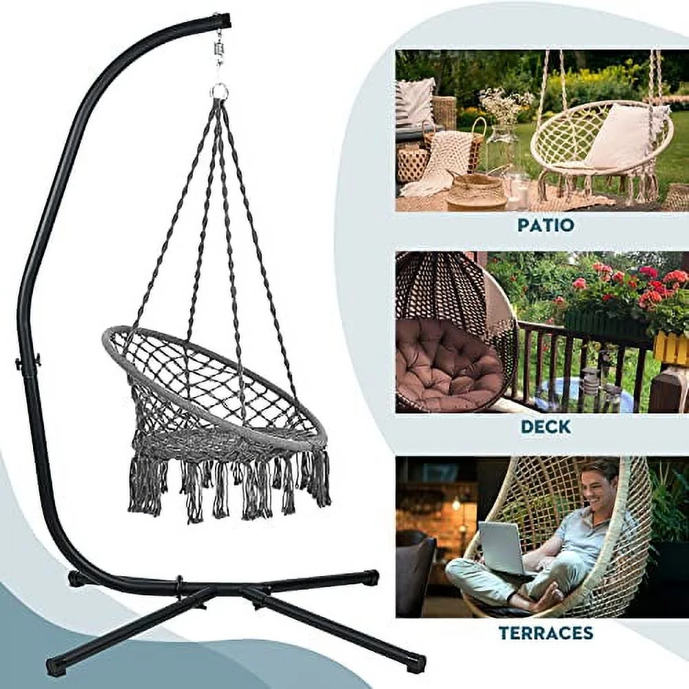 BPS Hammock Steel Stand Only C-Stand for Hanging Hammock Chairs - 300 Pound Capacity