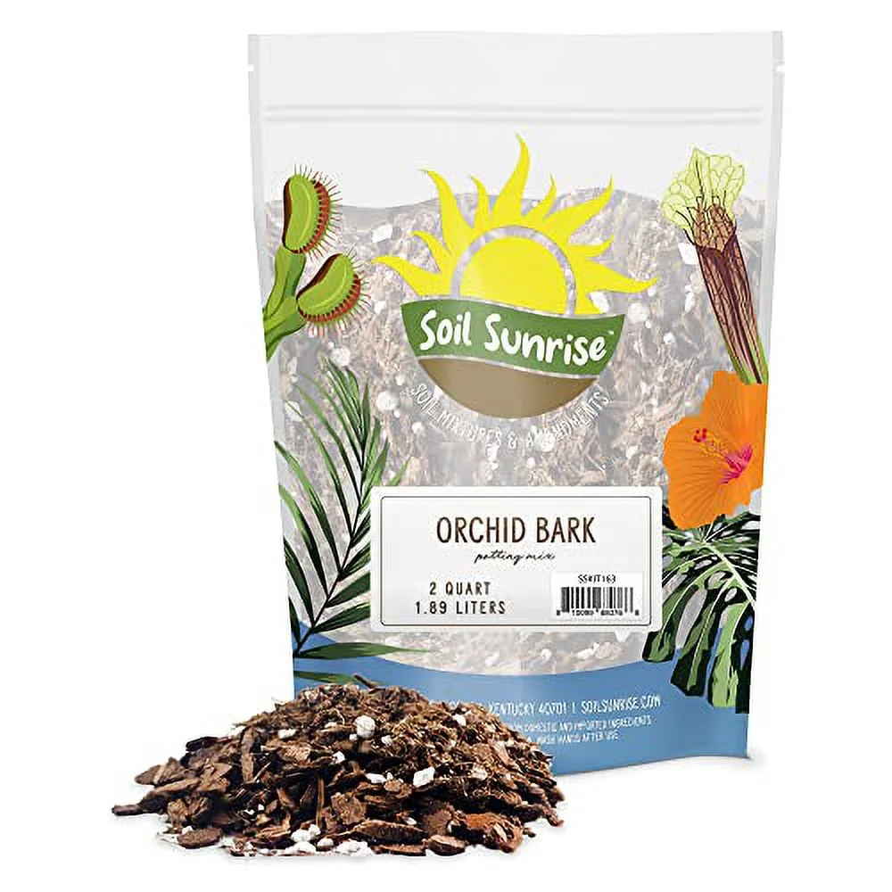 100% Organic Orchid Potting Bark (8 Quarts), All-Natural USA-Sourced Pine Bark Orchid Mix Additive