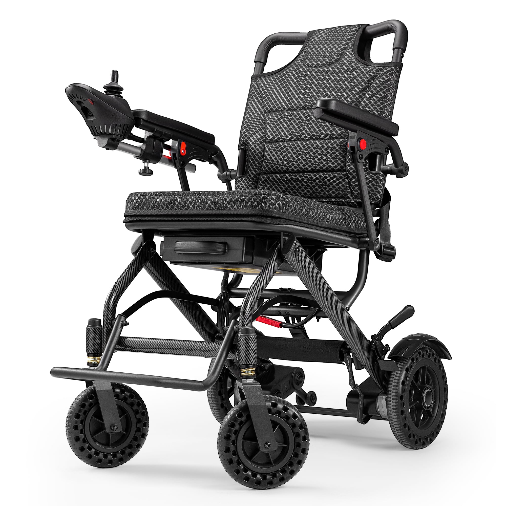 Furgle Electric Wheelchair Lightweight Folding Wheelchair for Adults Seniors Black