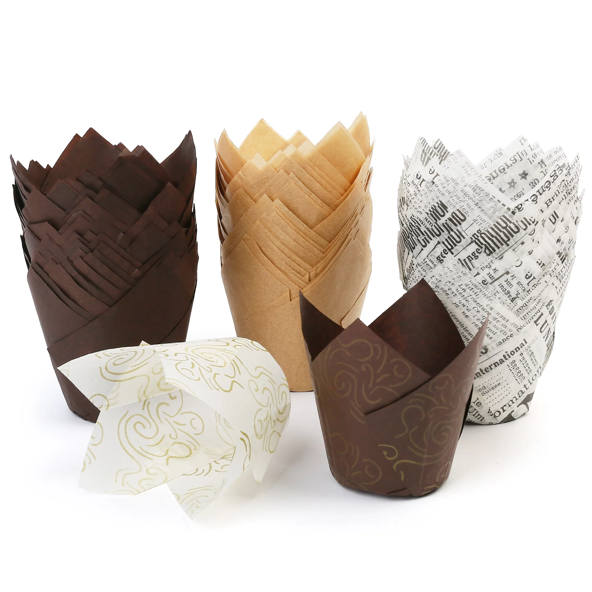 LotFancy 200 Tulip Cupcake Liners, Muffin Cupcake Paper Wrappers, Multicolor