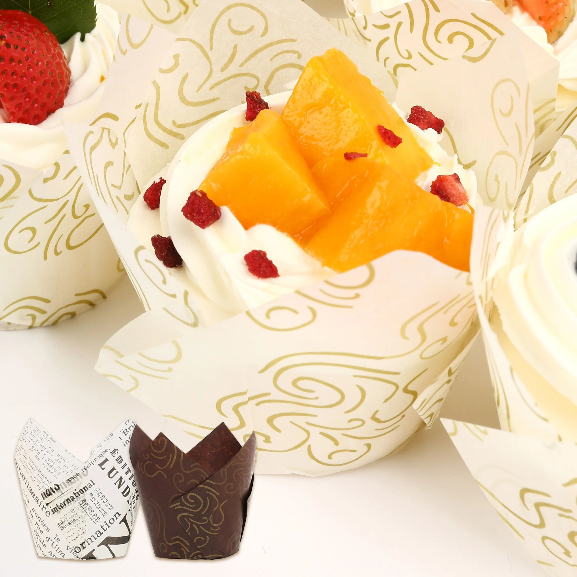 LotFancy 200 Tulip Cupcake Liners, Muffin Cupcake Paper Wrappers, Multicolor