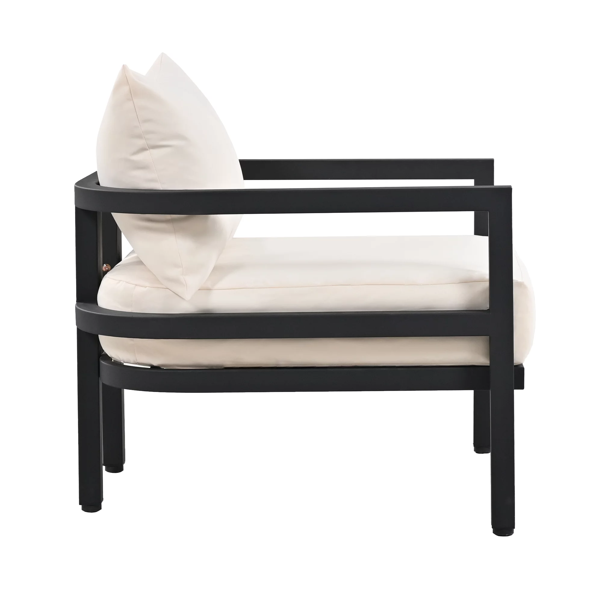 Churanty Metal Patio Conversation Set for 5 with cushions, All Weather Outdoor Steel Sofa Set with 3 Seat Sofa and 2 Chairs for Gardens and Lawn,Beige