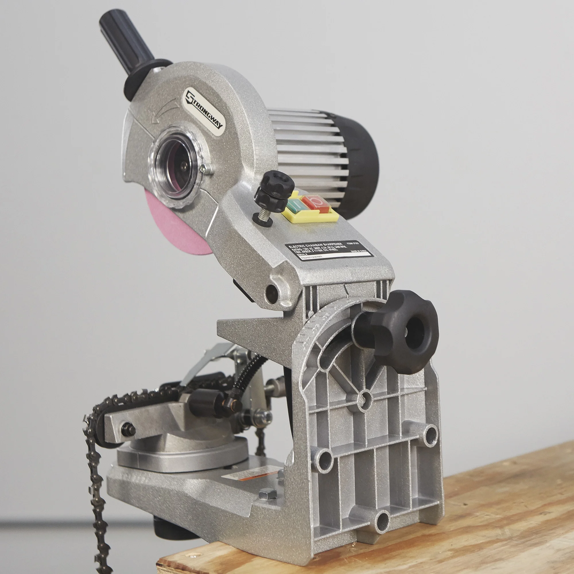 Strongway Electric Chainsaw Sharpener with Hydraulic Assist, 120V, 1/4in. to 3/4in. Pitch, 3,400 RPM