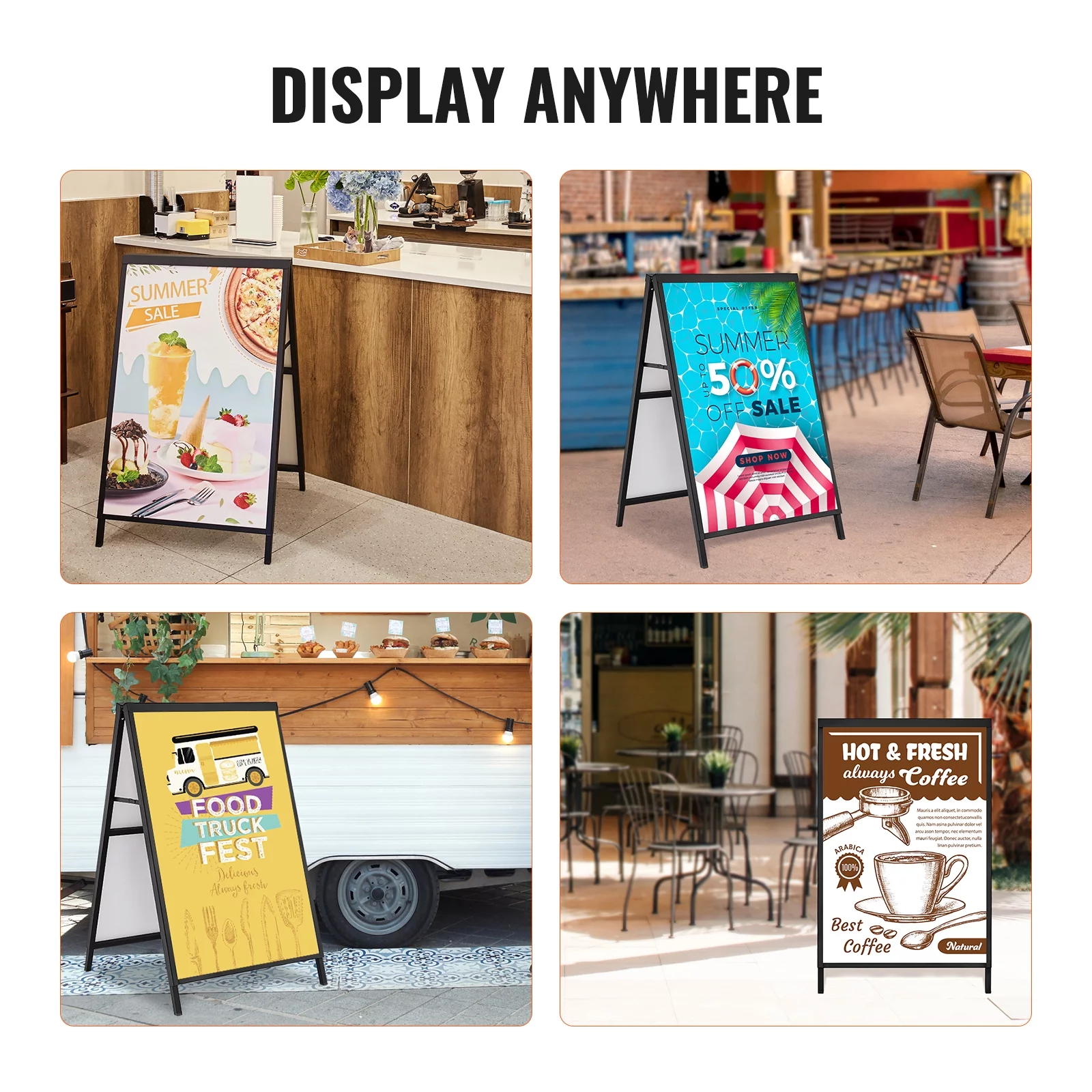 SKYSHALO Outdoor A-Frame Sidewalk Sign 24x36 inch Sandwich Board Signs