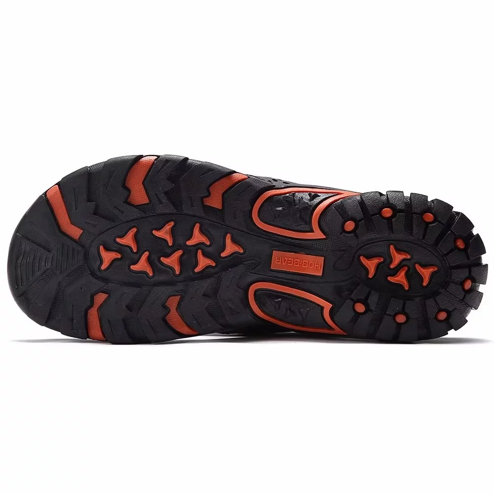 HOBIBEAR Mens Thong Sandals Arch Support Indoor and Outdoor Beach Flip Flop