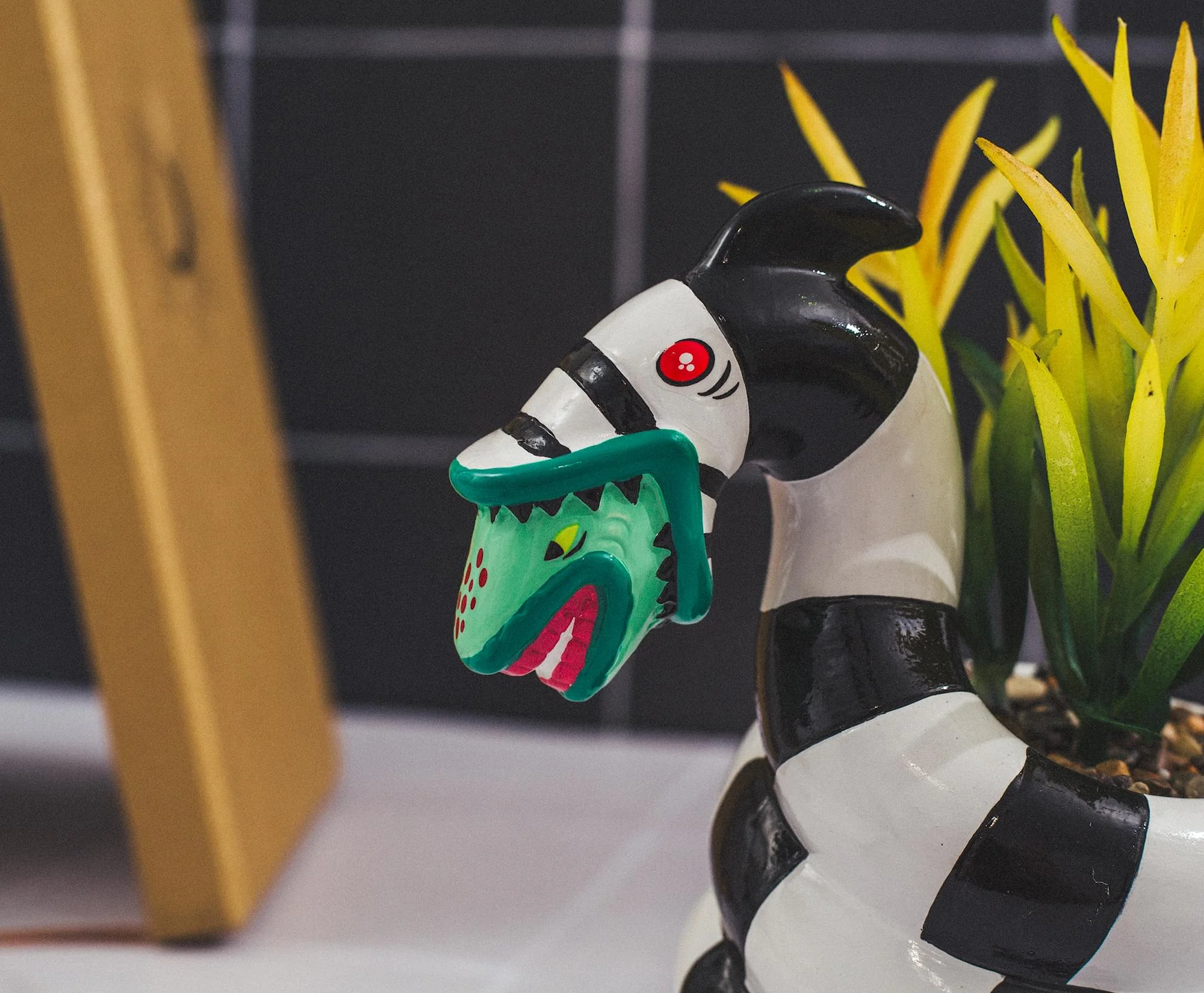 Beetlejuice Sandworm 6-Inch Ceramic Planter With Artificial Succulent