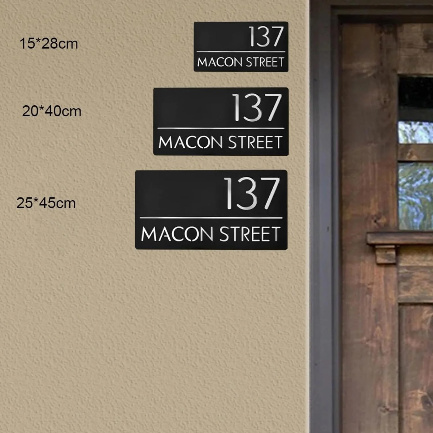 Customized Sign Outdoor House Numbers Plate Personalized House Number Plaque Modern Acrylic Laser Cut 3d Home Number Address Plaques with Street Name for House