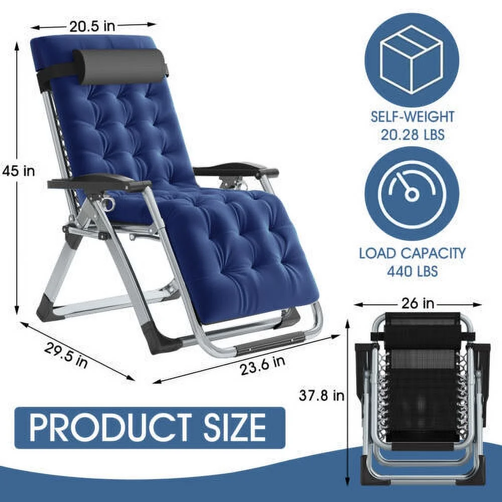 Zero Gravity Chair Folding Recliner Patio Lounge Beach Lawn pool Chair Outdoor
