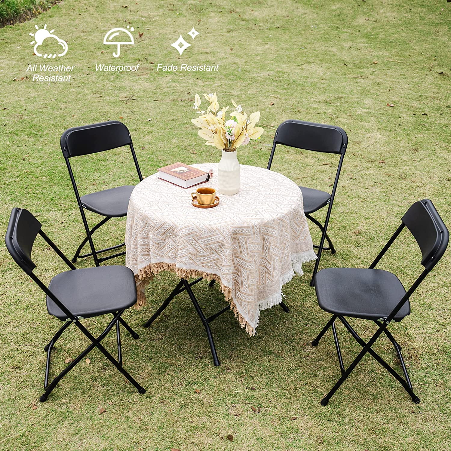 DSZBNUIO ZXCERT 10 Pack Plastic ZXCERT  300lb Capacity  Portable Commercial Chair with Steel Frame for Home Office Wedding Party Indoor Outdoor Events  Stackable  ZXCERT