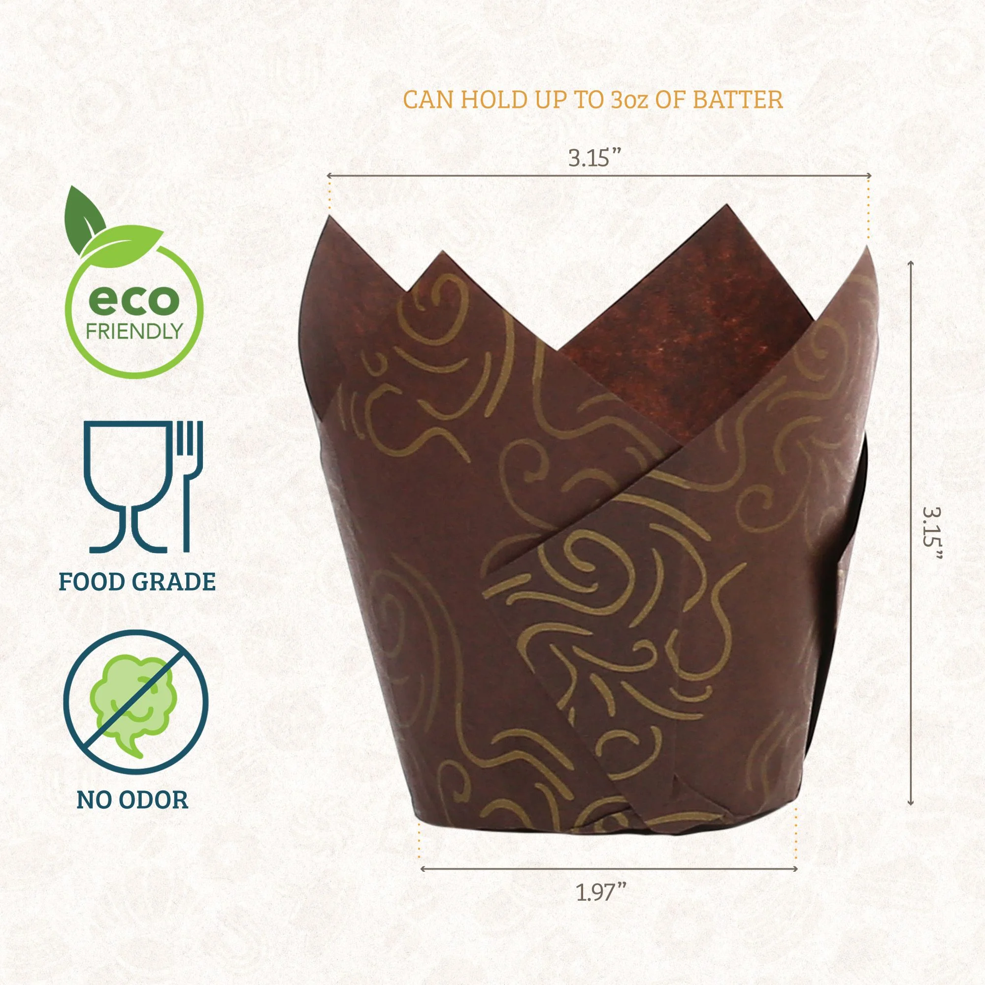 LotFancy 200 Tulip Cupcake Liners, Muffin Cupcake Paper Wrappers, Multicolor