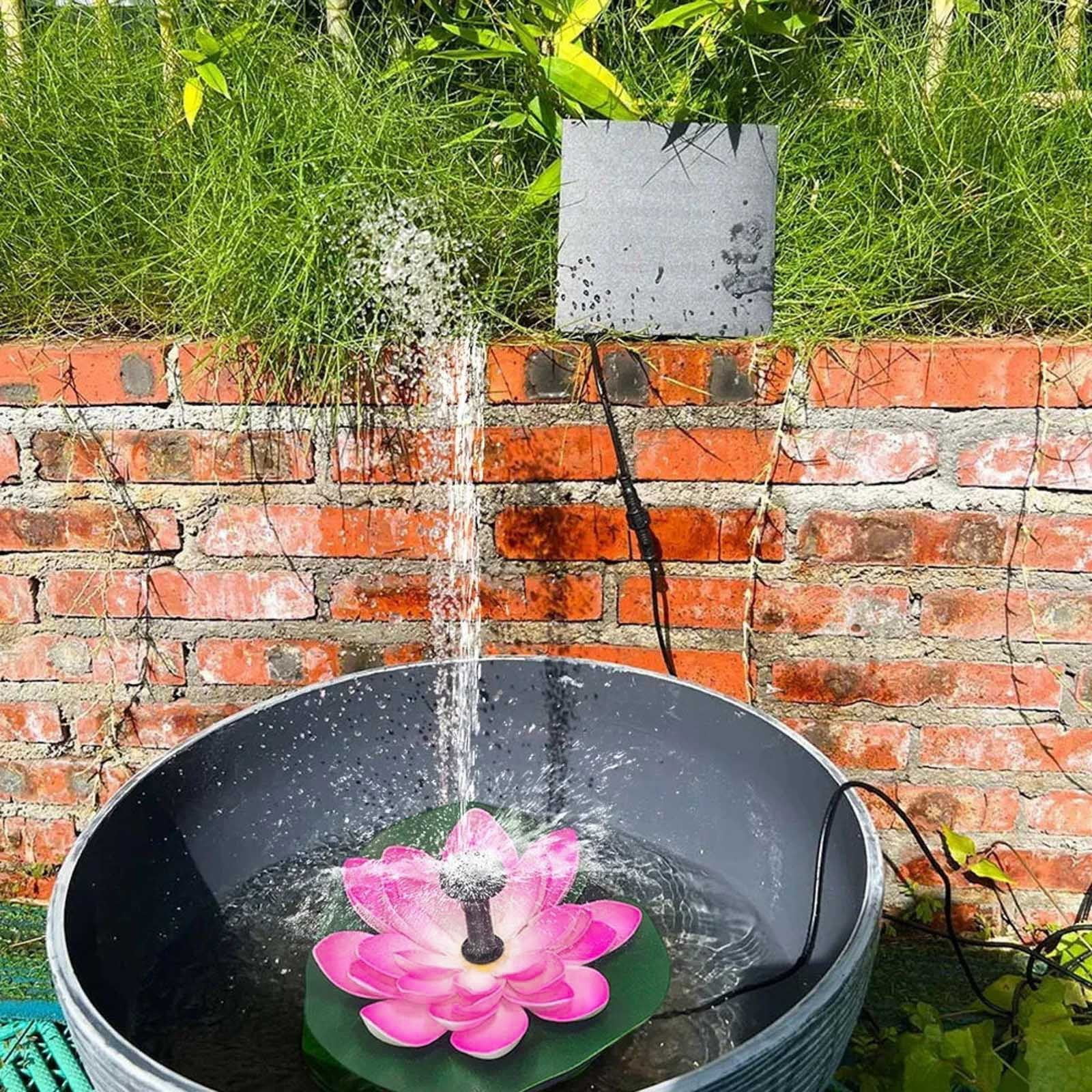 Rabbit Statue Lotuus Shaped Pond Founntain Decorative USB Floating Outdoor Water Feature Garden Pool Water Feature Flower Combination