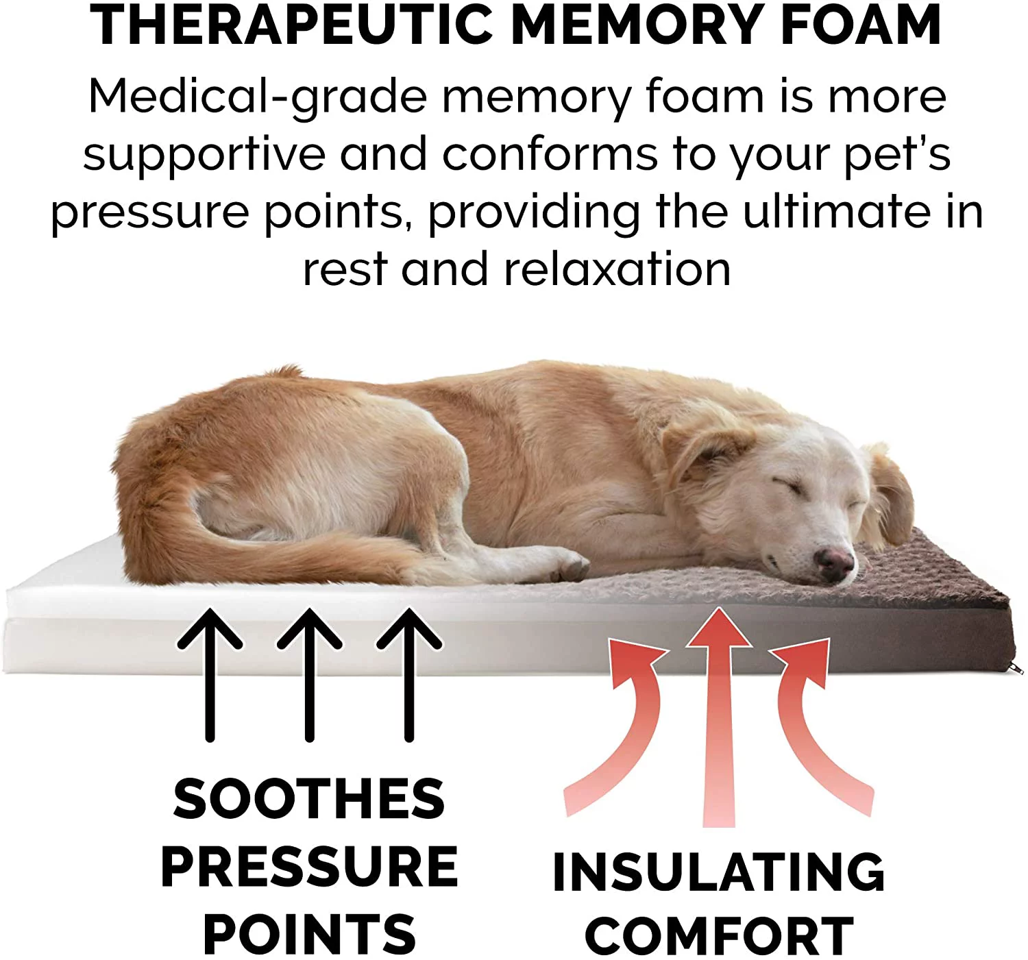 FurHaven Pet Products Ultra Plush Memory Top Deluxe Mattress Pet Bed for Dogs & Cats - Chocolate, Jumbo Plus