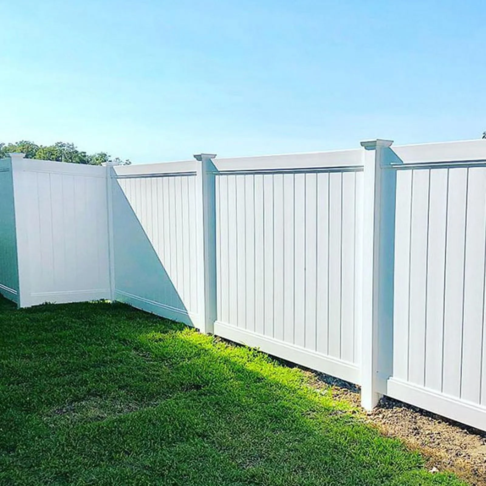 Durable White Vinyl Privacy Fence Panels Set of 2 - 6ft.H x 6ft.W - Superior Outdoor Garden Fencing Solution for Enhanced Privacy and Style