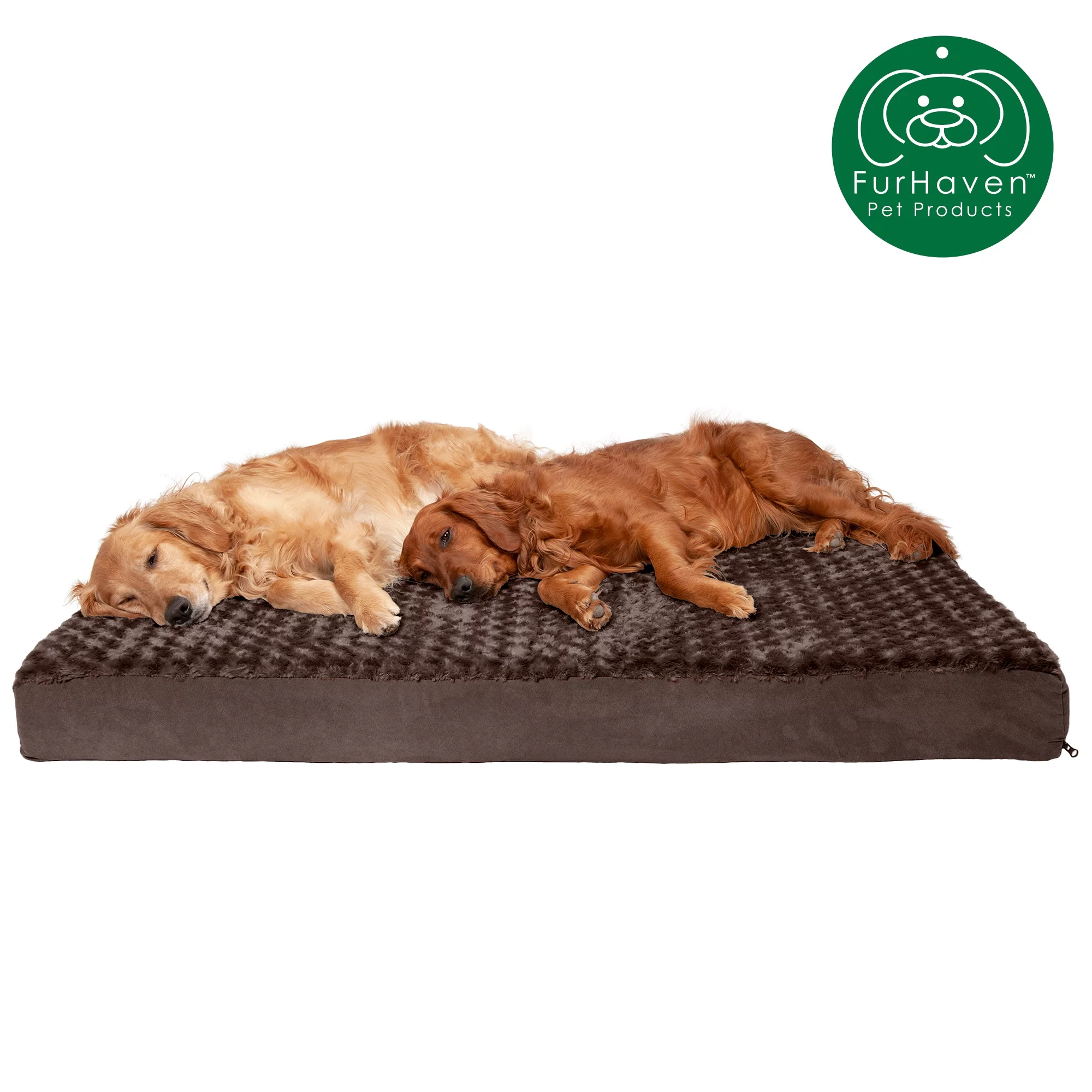 FurHaven Pet Products Ultra Plush Memory Top Deluxe Mattress Pet Bed for Dogs & Cats - Chocolate, Jumbo Plus