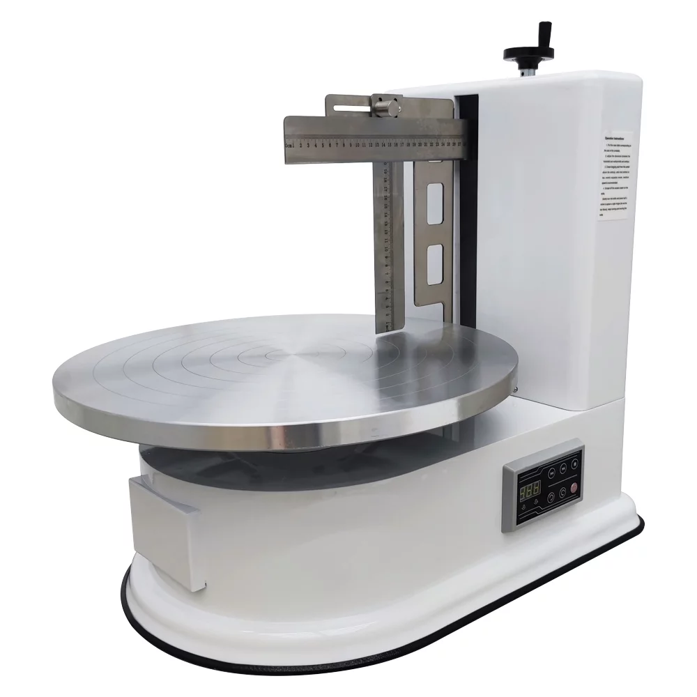 INTSUPERMAI Electric 4-16inch Cake Cream Spreading Coating Smearing Machine White Digital Display