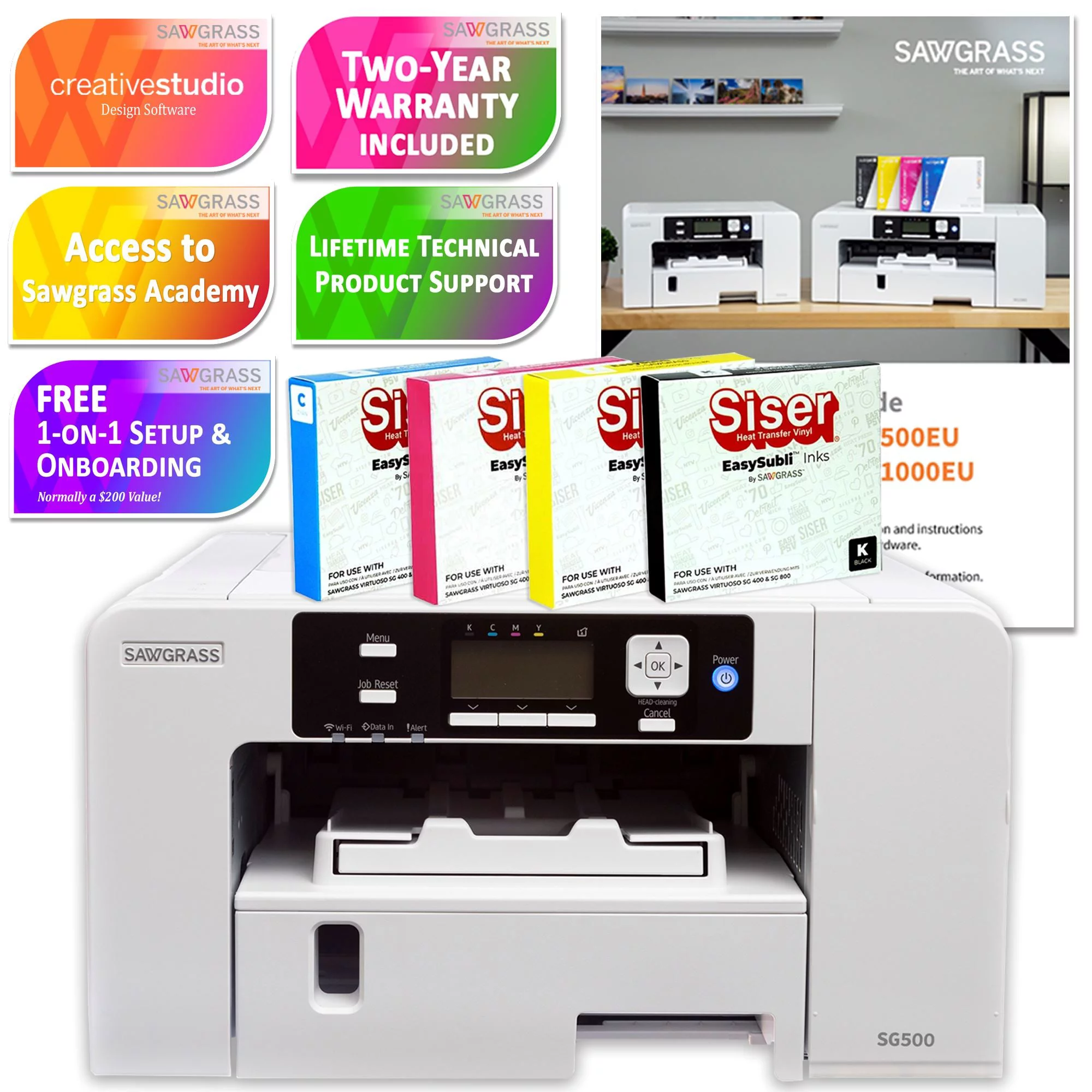Sawgrass SG500 Sublimation Printer with Mug Press Bundle