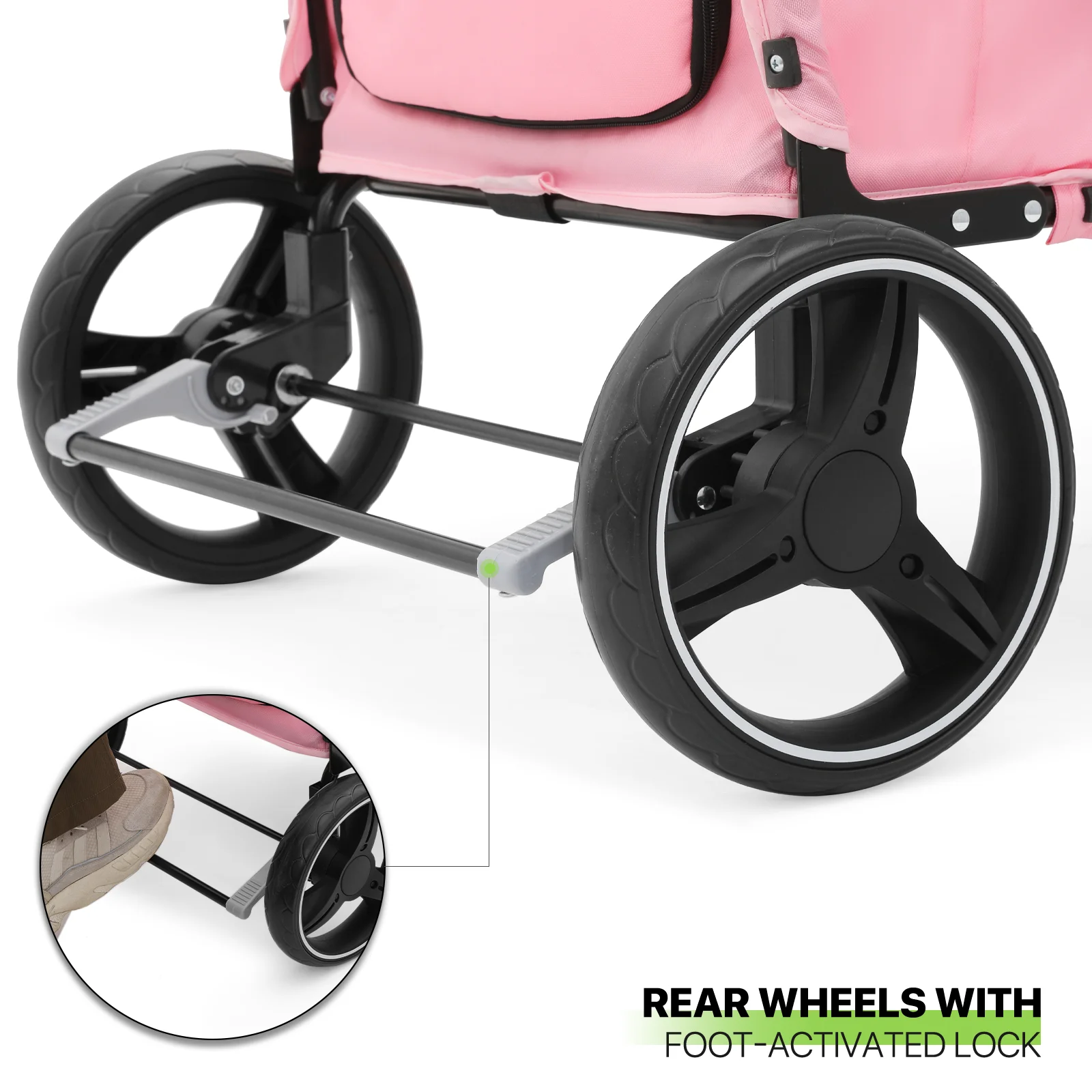 Magshion 3 Wheel Dog Stroller, Pet Stroller for Small Medium Dogs & Cats (Pink)