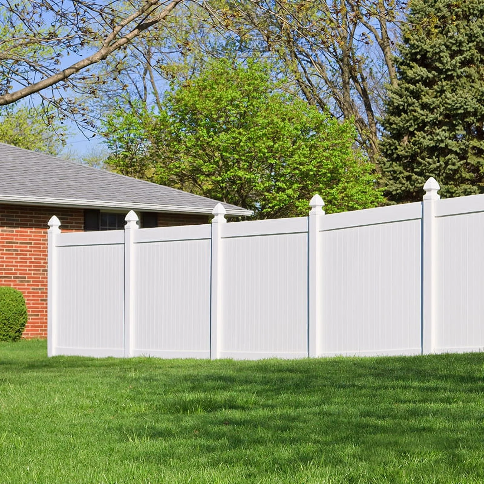 Durable White Vinyl Privacy Fence Panels Set of 2 - 6ft.H x 6ft.W - Superior Outdoor Garden Fencing Solution for Enhanced Privacy and Style