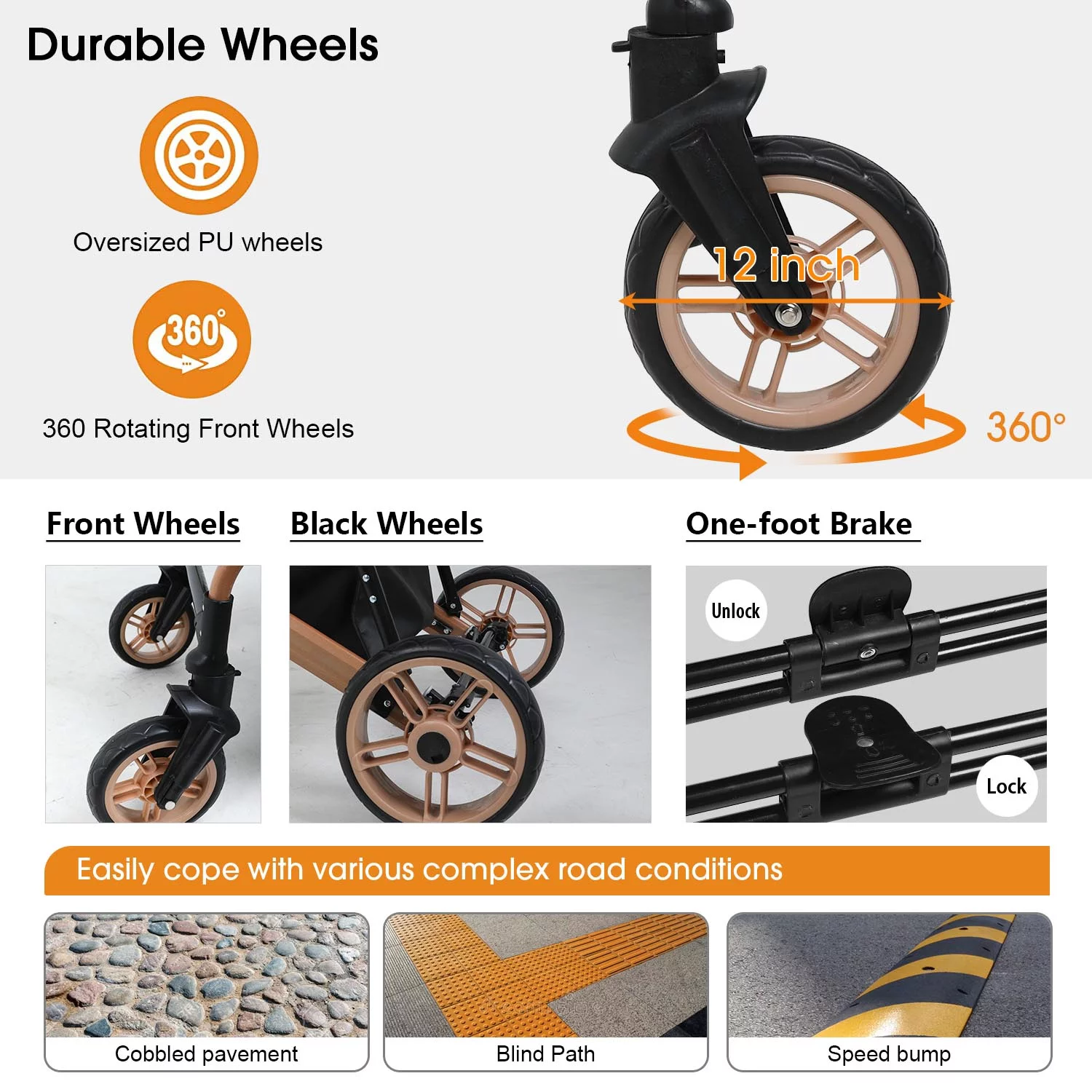 BestPet Pet Stroller Premium 3-in-1 Multifunction 4 wheels Dog Cat Stroller for Large Medium Dogs Cats Aluminium Frame Folding Lightweight Travel Stroller with Detachable Carrier,66lbs Capacity, Black